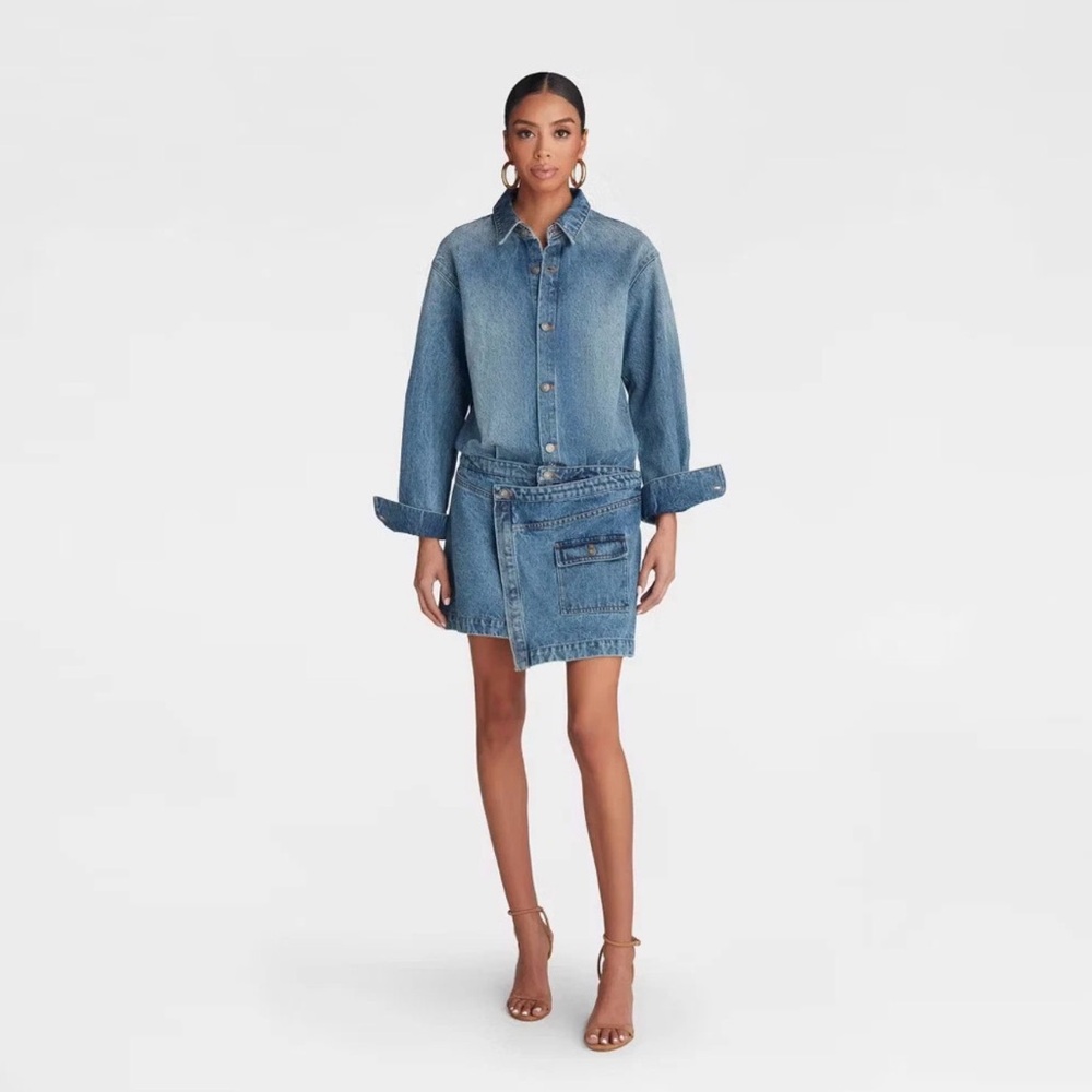 KBB Women's Long Sleeve 'The Asymm Deni Medium Wash M,XL,1X,3X